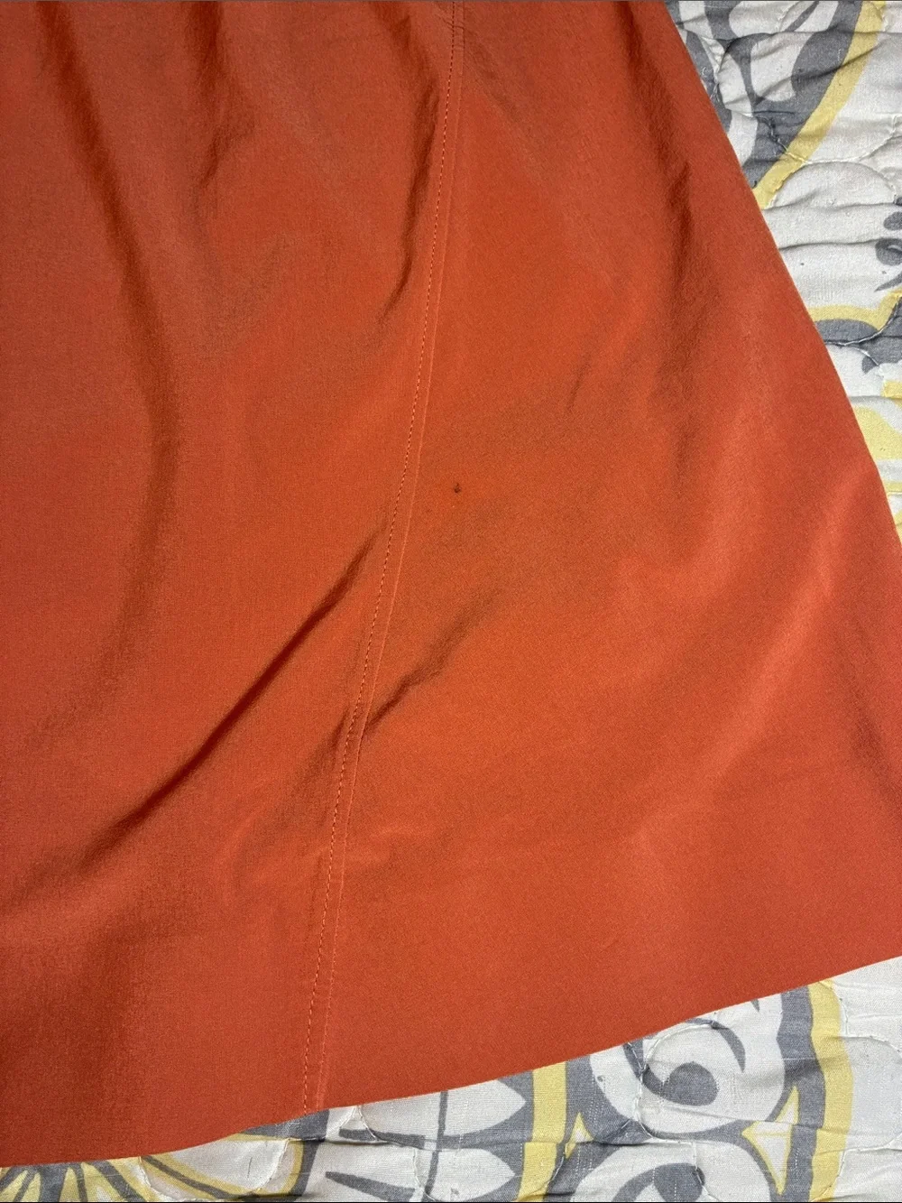 Athleta Arrival Midi Skirt Size 10 Orange Elastic Waistband - Picture 2 of 10